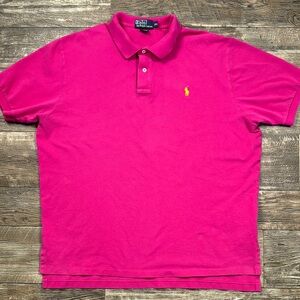 Polo by Ralph Lauren Men's Pink Polo Shirt, Size XXL